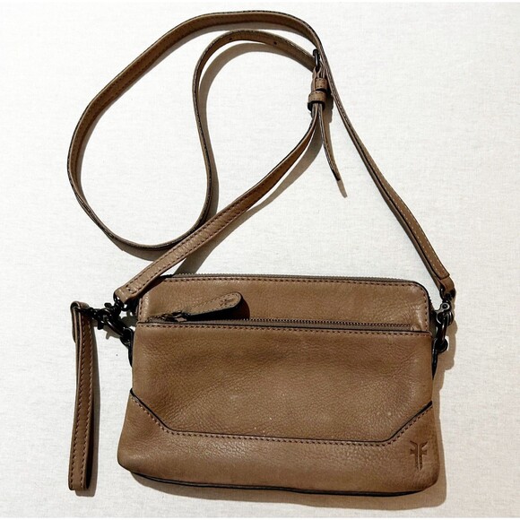 Frye Melissa leather crossbody /wristlet in taupe - Picture 1 of 5